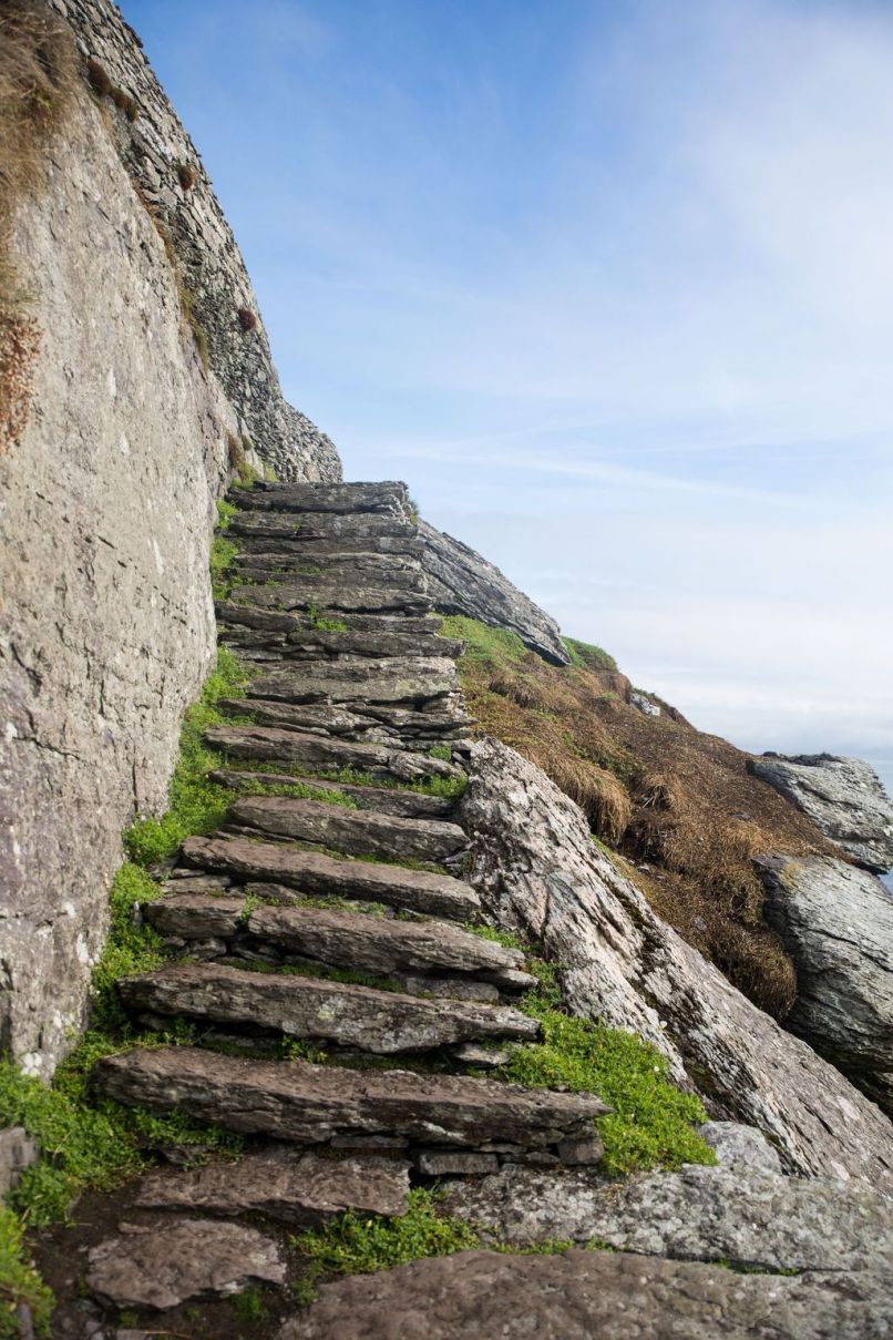 A view of the steps on Skellig Michael