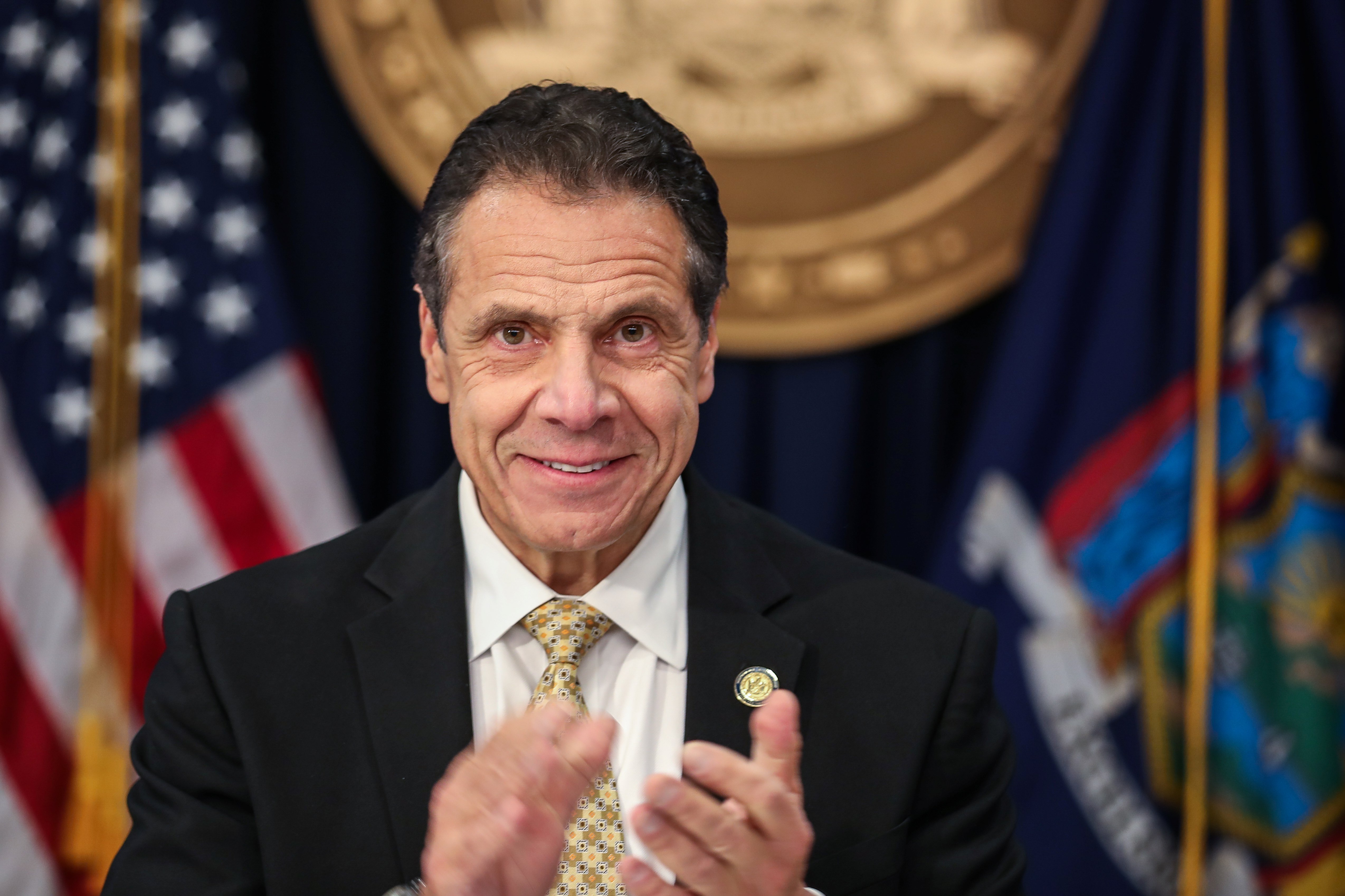 New York Governor Andrew Cuomo speaks during a news conference about Amazon's headquarters expansion to Long Island City in the Queens borough of New York City