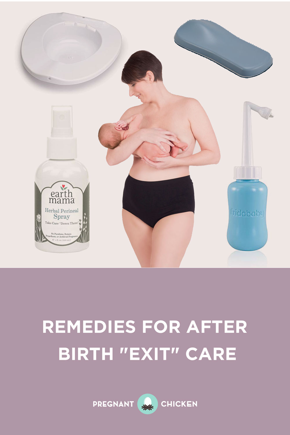 A list of postpartum products and remedies to help moms recover from having a baby including underwear, sitz baths and even padsicles for after birth care. #postpartum #postpartumsupplies #postpartumrecovery