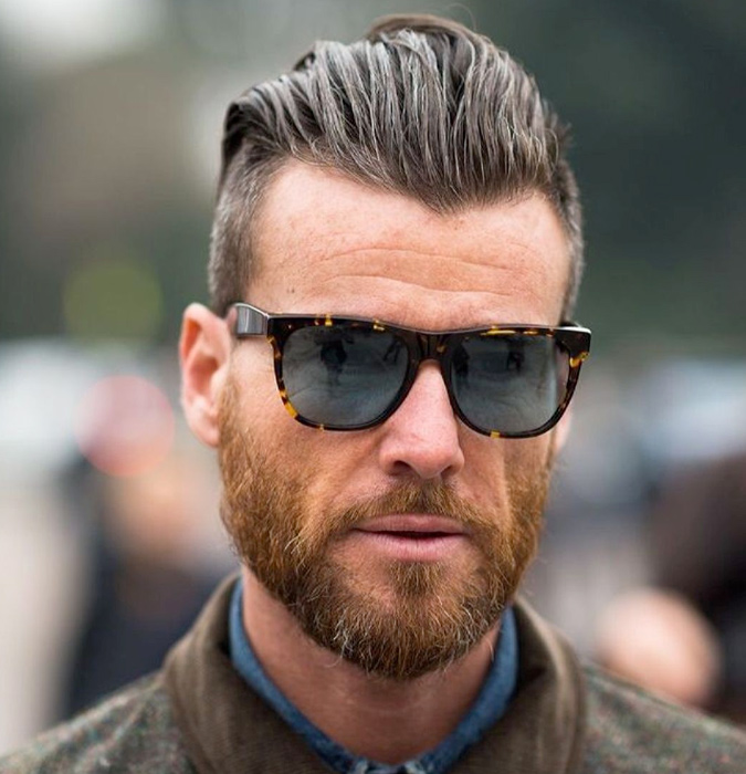 the Slicked-Back Undercut hairstyle for men with receding hair