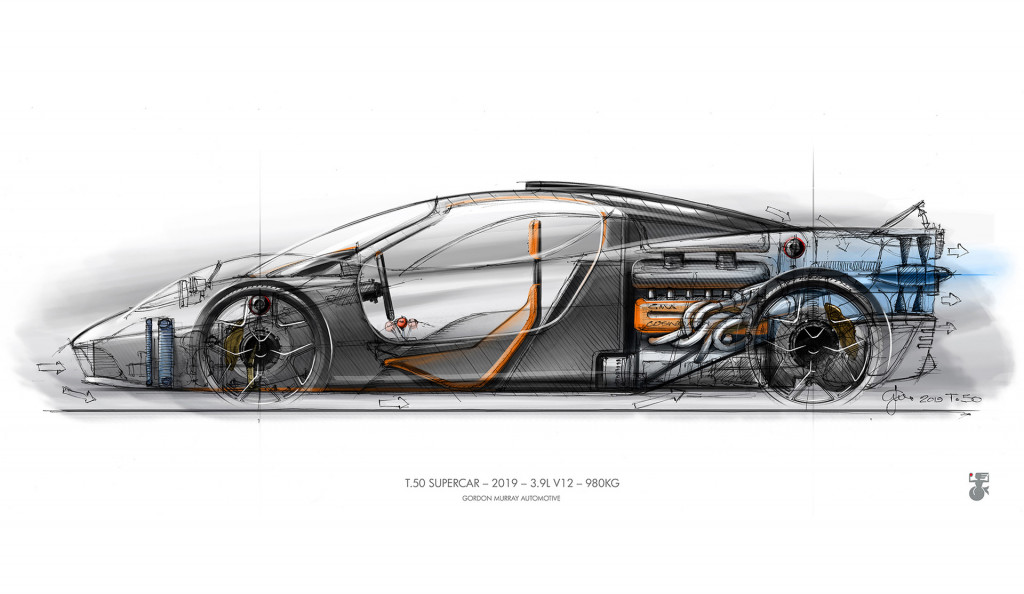 Teaser for Gordon Murray Automotive's T50 supercar due in 2022