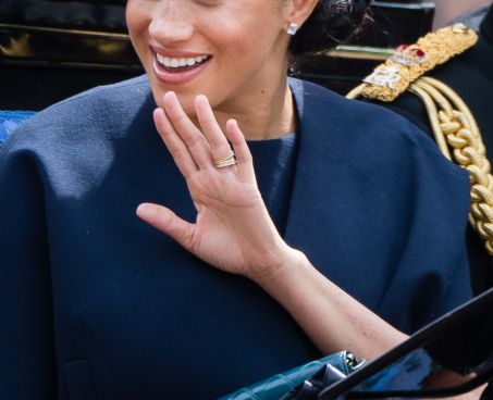 LONDON, ENGLAND - JUNE 08: Prince Harry, Duke of Sussex. Meghan, Duchess of Sussex and Catherine, Duchess of Cambridge ride by carriage down the Mall during Trooping The Colour, the Queen's annual birthday parade, on June 08, 2019 in London, England. (Photo by Samir Hussein/Samir Hussein/WireImage)
