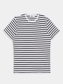 Topman White And Navy Striped T-shirt