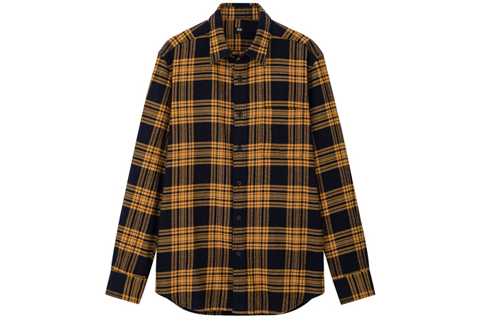 MEN FLANNEL REGULAR FIT CHECKED SHIRT (REGULAR COLLAR)