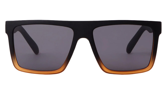 Black slim retro square sunglasses