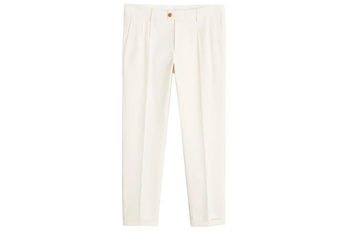Regular fit pleated premium trousers