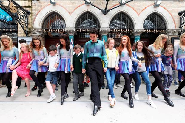 Members of the 'Riverdance' cast perform outside Dublin's Gaiety Theatre page21_riverdance.jpg
