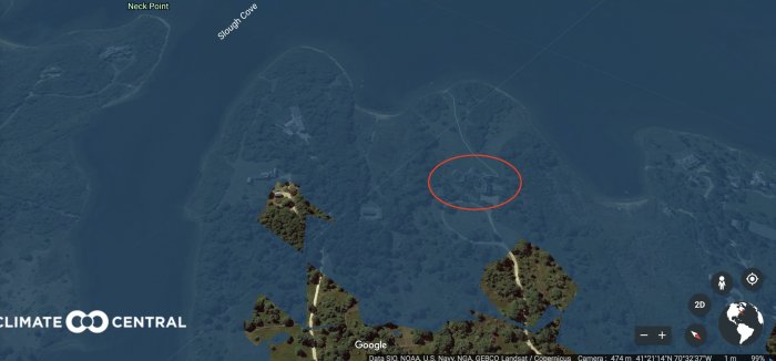 (Screenshot/Google Earth with Climate Central model using NOAA data)