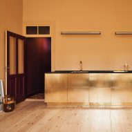 Gold Reform kitchen in Stine Goya Copenhagen offices