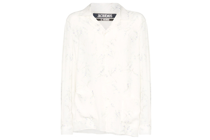 Jacquemus Etienne Open Collar Floral-Print Shirt