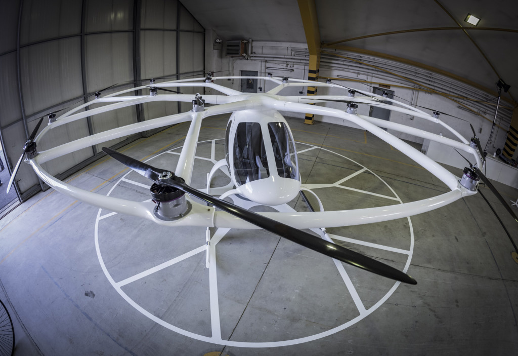 Volocopter prototype demonstration at Daimler's headquarters