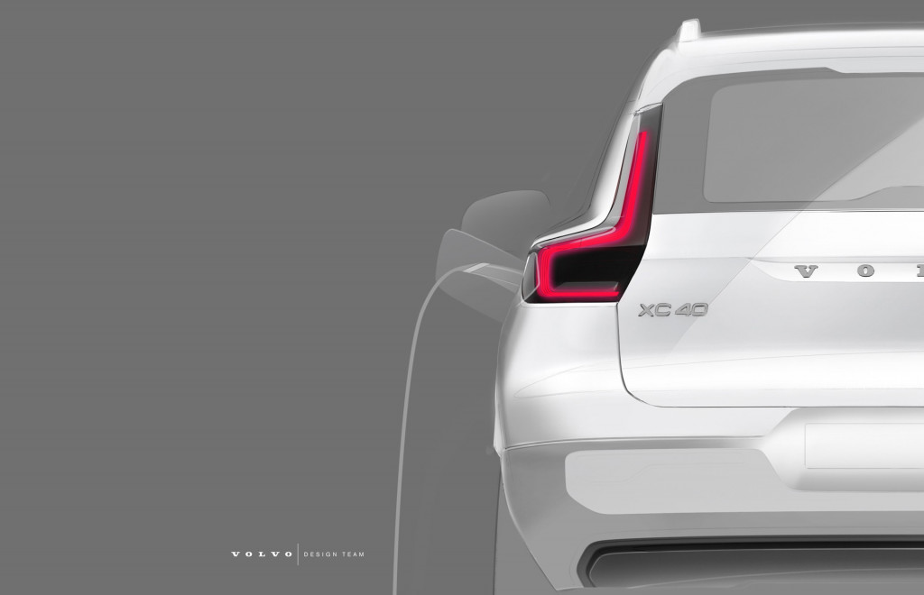 Teaser for electric Volvo XC40 debuting on October 16, 2019