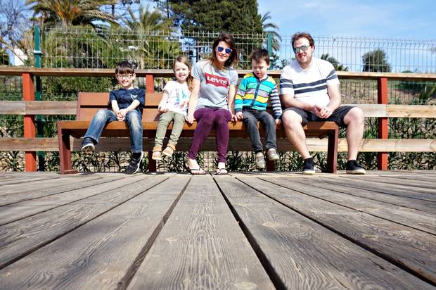 Emma Harris and her family in Marbella. Photo: Emma Harris / methemanandthebaby.co.uk undefined