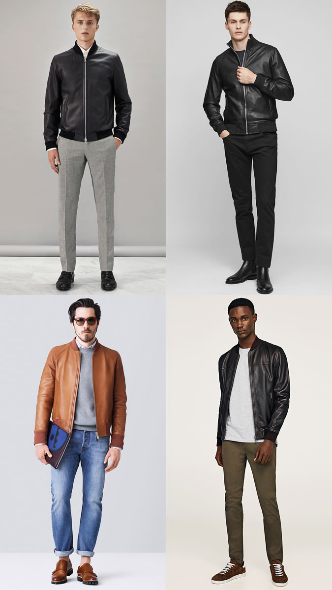 how to wear a leather bomber jacket