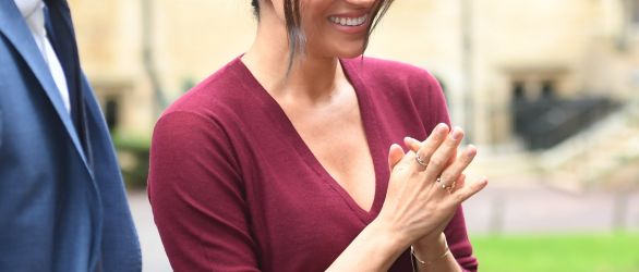 Britain's Prince Harry, Duke of Sussex and Meghan, Duchess of Sussex arrive to attend a roundtable discussion on gender equality with The Queens Commonwealth Trust (QCT) and One Young World at Windsor Castle. (Photo by Jeremy Selwyn / POOL / AFP) (Photo by JEREMY SELWYN/POOL/AFP via Getty Images)