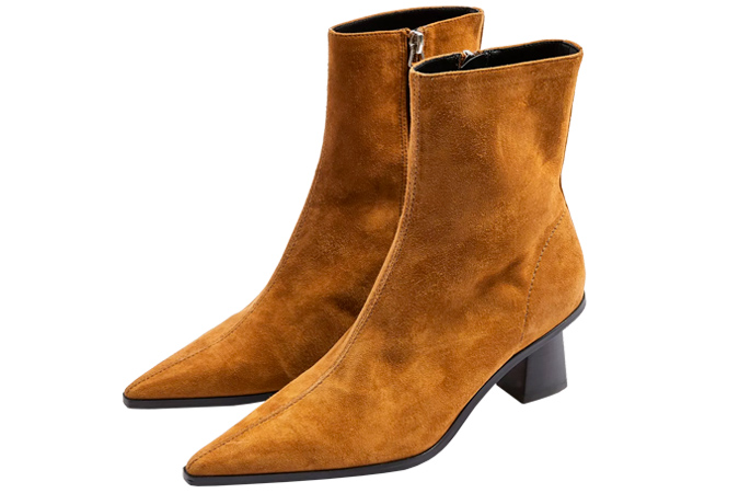 Topshop MAILE Leather Tan Point Boots