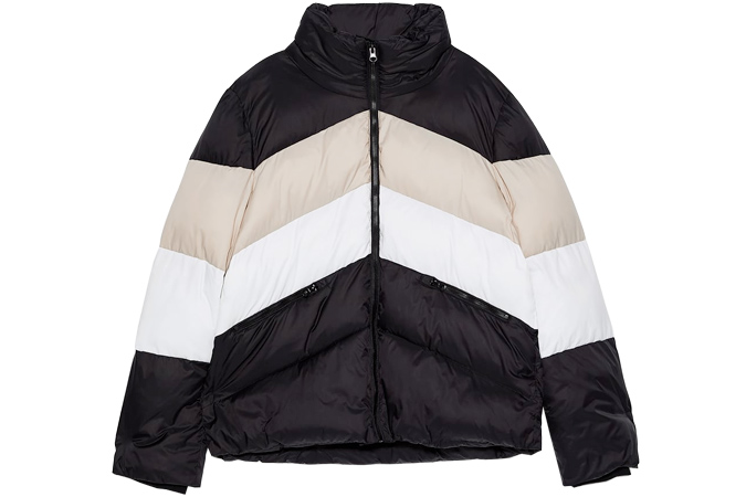 Zara COLOUR BLOCK PUFFER JACKET