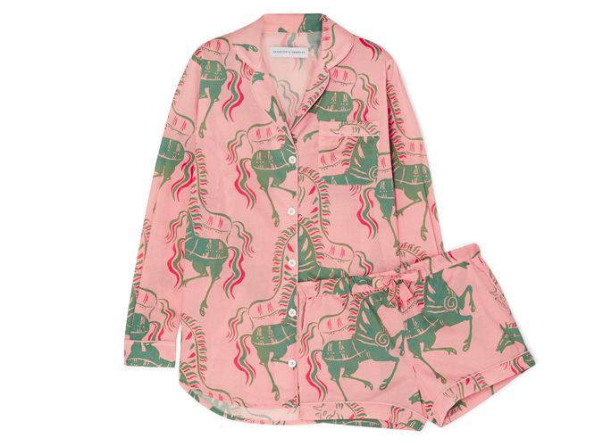 DESMOND & DEMPSEYPrinted cotton-voile pajama set