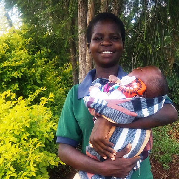 Woman holding baby