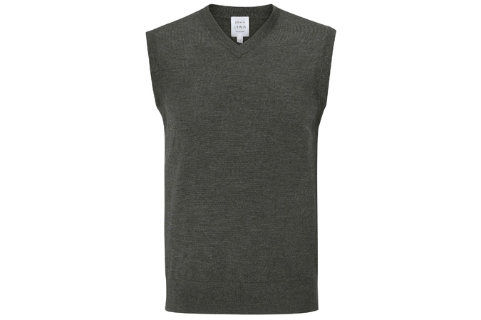 John Lewis & Partners Extra Fine Merino Tank Top, Charcoal