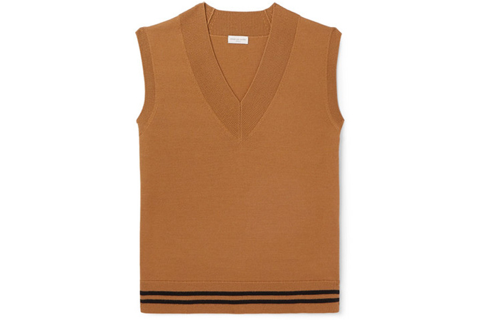 DRIES VAN NOTEN Striped Merino Wool Sweater Vest