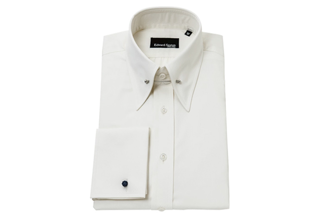 Ivory Pin Collar Slim-Fit Shirt