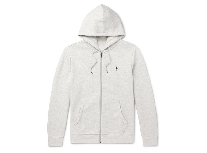 POLO RALPH LAUREN Mélange Jersey Zip-Up Hoodie