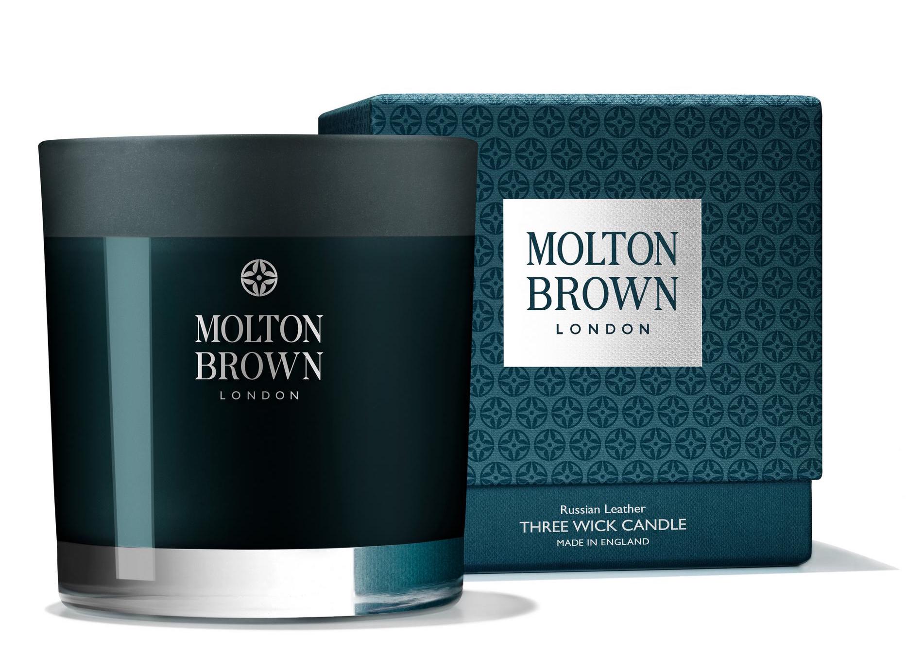 Molton Brown Russian Leather Three Wick Candle