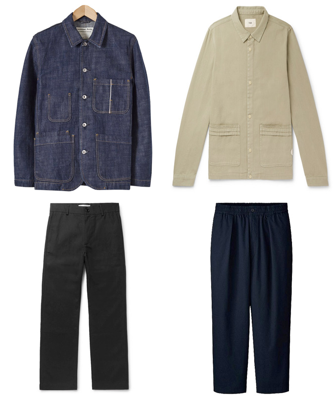 Chore jackets and wide trousers